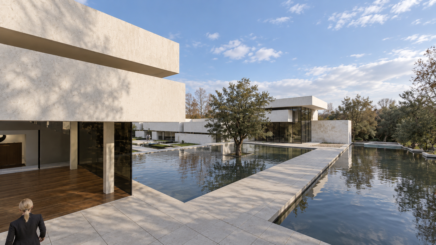 Photoreal reconstruction of the Afarinesh walkway and water
